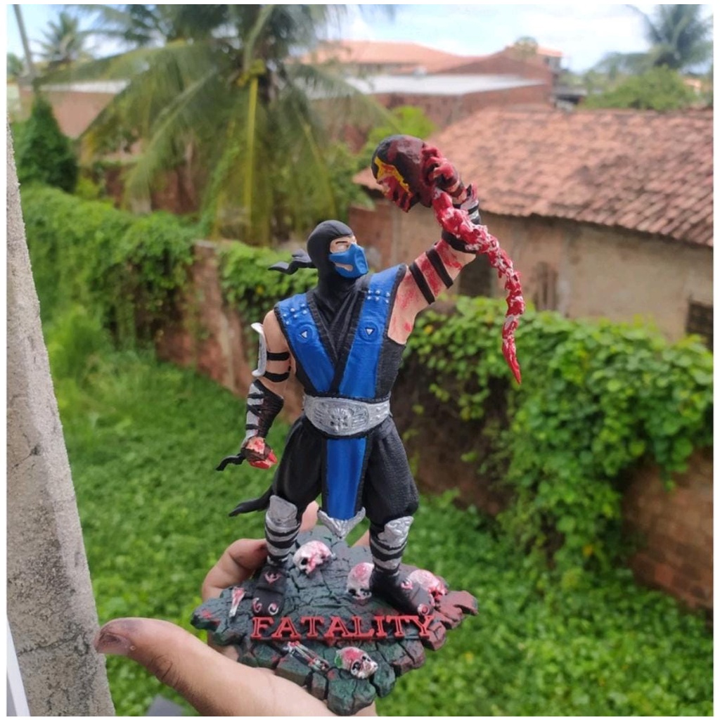 Sub Zero Vs Scorpion Fatality Mortal Kombat Estatueta Action Figure