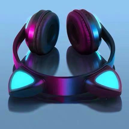 Fone de Gatinho Headphone Bluetooth Orelhas de Gato com LED XTrad LC-831