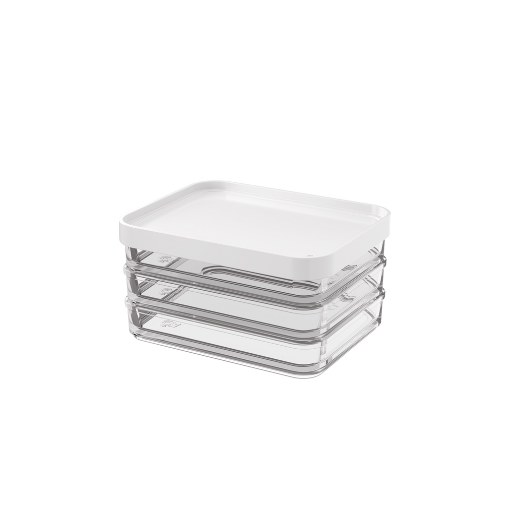 Pote Trio Coza Clear 840ml - 13,1x16,7x8,5 cm Branco