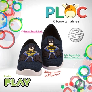 Tênis Infantil Menino Meia Calce Fácil Leve Flexível Confortável Anatômico PLOC P43 - BATMAN BABY em Oferta na Shopee