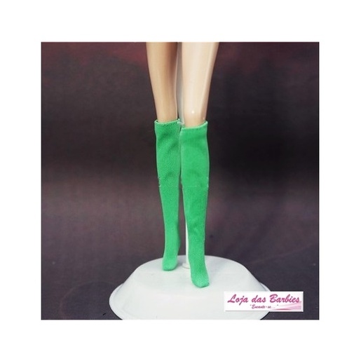 Par de Meias 3/4 Para Boneca Barbie Blythe Susi Roupa Roupinha Fashion Meia  Calça Verde