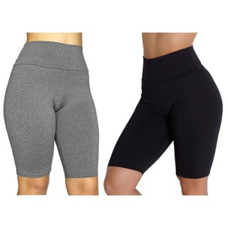 kit 2 bermuda legging feminina suplex cintura alta short fitness excelente qualidade