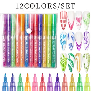 Kit de pintura de unhas,10 cores de secagem rápida Graffiti canetas para  unhas - Kit de caneta para unhas Doodle de suprimentos de maquiagem para
