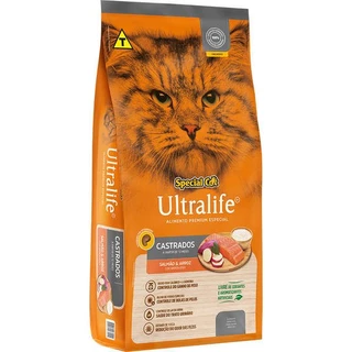 Ração Special Cat Ultralife Salmão e Arroz para Gatos Castrados