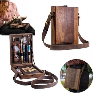 Escritores Caixa De Madeira Mensageiro Portátil Multifuncional Postman Bolsa Artista Ferramentas Para Pintura Ao Ar Livre Esboço De