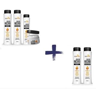 Kit Capilar Óleo De Rícino Mahair (Kit 4 itens + Shampoo e Condicionador)
