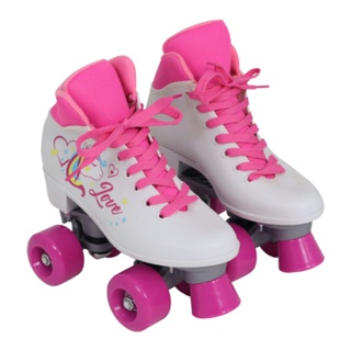 Patins Quad Love Unicórnio Branco
