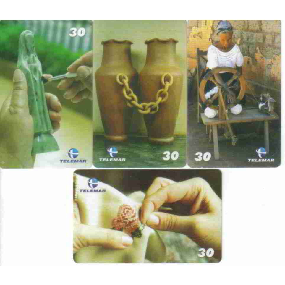 Série fechada completa - ARTESANATO MINEIRO - 4 cartões da telemar ...