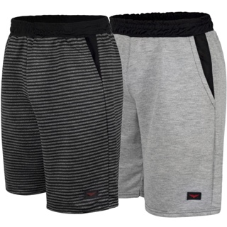 Kit 2 Bermudas de Moletom Esporte Fitness Academia Verão