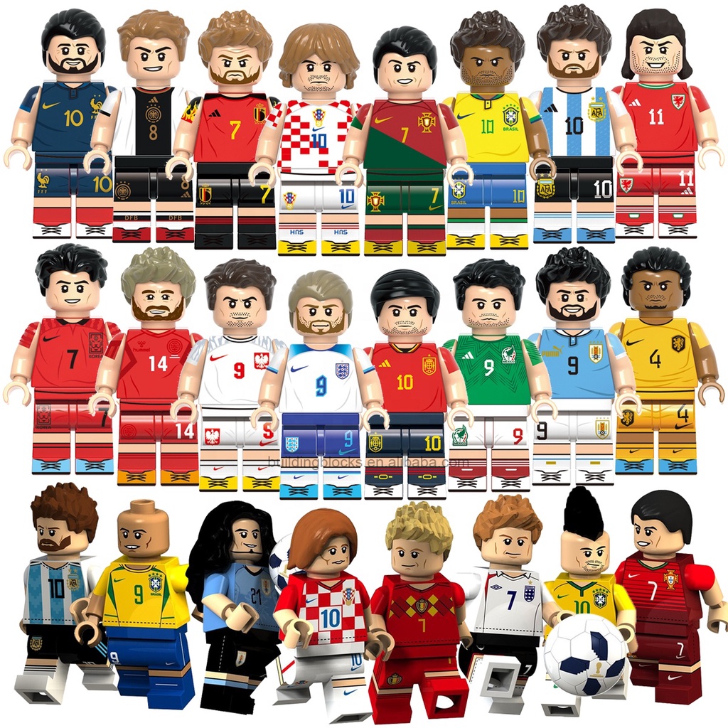 Lego 46 Tipos De Brinquedos Montados Infantis G0103 Serie Futebol G0104 Minifiguras De Blocos De Construcao Faz a Boa