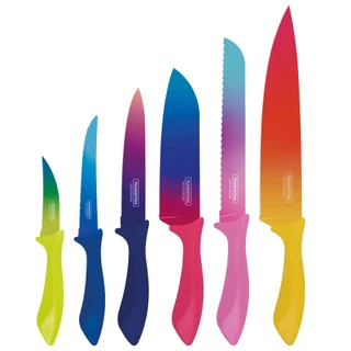 Jogo de Facas Tramontina Colorcut Inox e Cabos pintados 6 Peças
