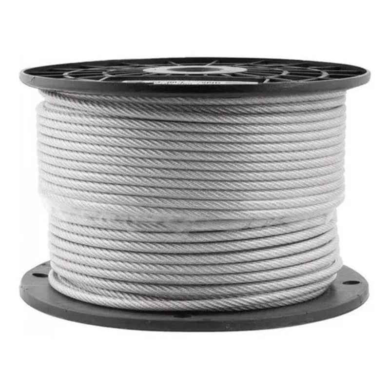 Rolo 100m Cabo De Aço Galvanizado 1/8 3,2mm 6x7 Alma De Fibra 