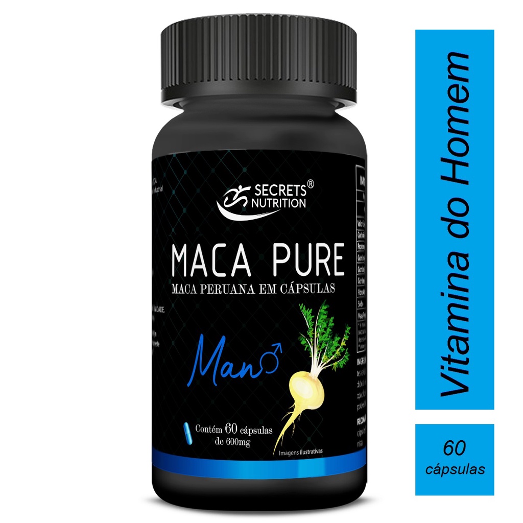 Maca Peruana Pura Para O Homem 600mg Secrets Nutrition | Shopee Brasil