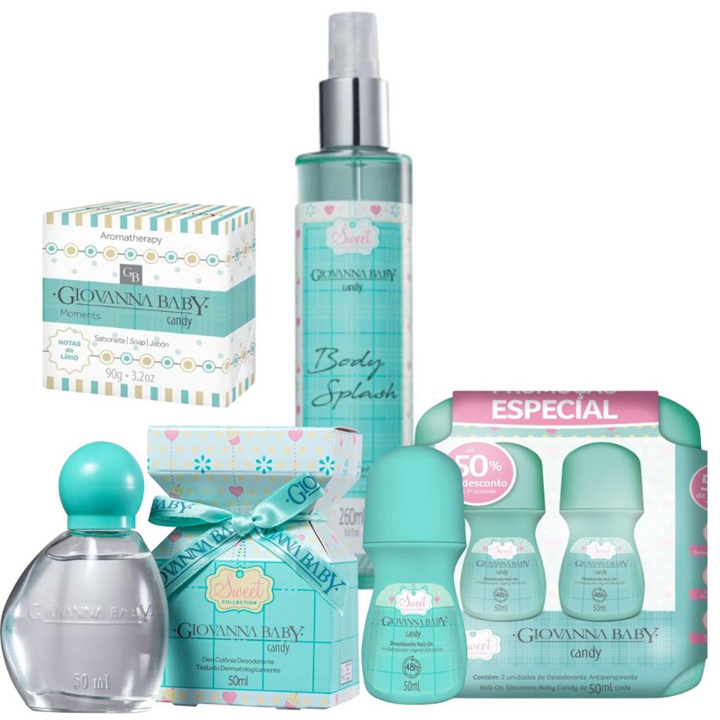 Kit Giovanna Baby Corporal Candy Perfume Feminino Colonia 50mL + Spray