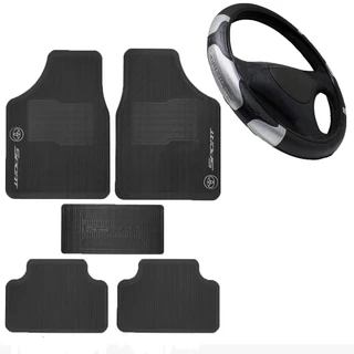 Tapetes De Carro Toyota+ Capa De Volante Universal Prata