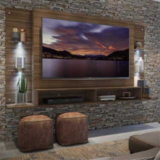 Painel Ripado Madeira Mdf Premium 2,7mx55cm Parede Tv Sala