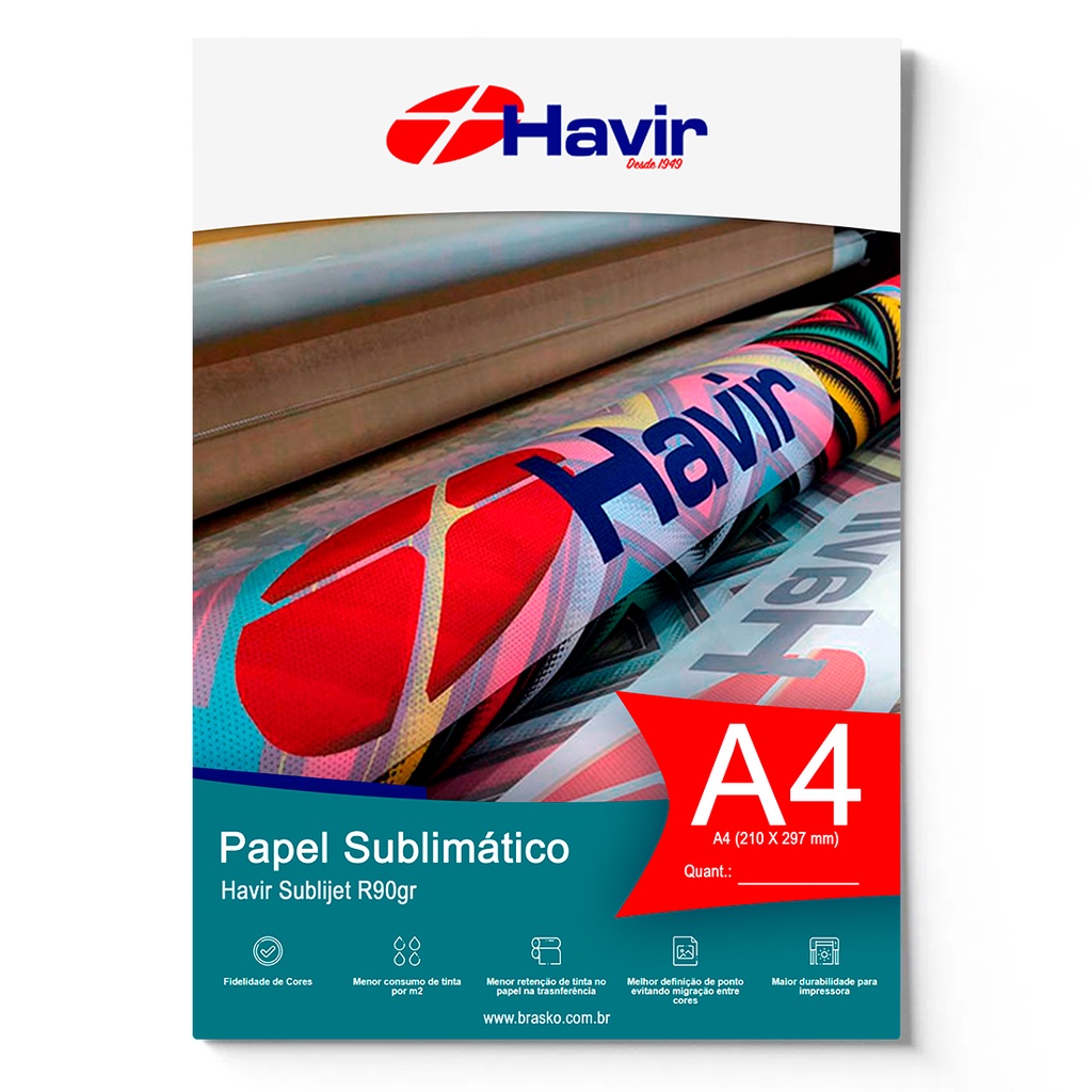 Papel Sublimático Havir A4 Fundo Azul 90g 100 Folhas Shopee Brasil 7182