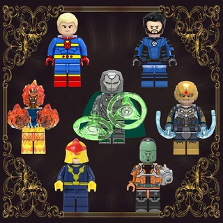 Mister Fantástico Quatro Tocha Humana Nova Doctor Doom Aniversário Brinquedos Educativos Para Crianças De Bricolage Blocos De Construção Minifiguras Tijolos Filme