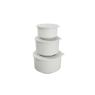 Conjunto de Potes com Tampa Coza Hoop 500ml, 1L, 2L 3 Peças Branco