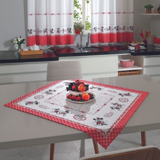 Toalha Centro de Mesa 78x78cm Dohler Mickey e Minnie Disney