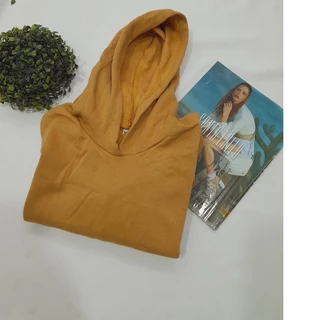 Casaco de Moletom feminino peluciado com Capuz e bolso canguru