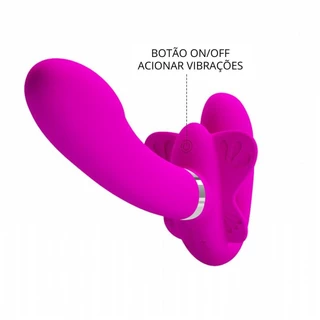 Vibrador Casal Strapless Estimulo Clitóris e Ponto G Valerie Pretty Love 12 Vibrações Recarregável