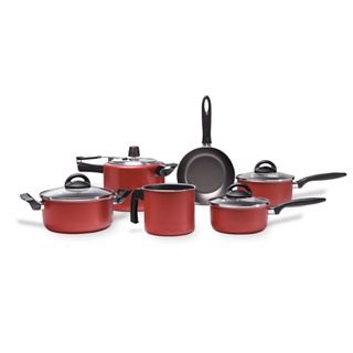 Jogo de Panelas com Panela de Pressão Brinox Chilli 6 Peças Cereja