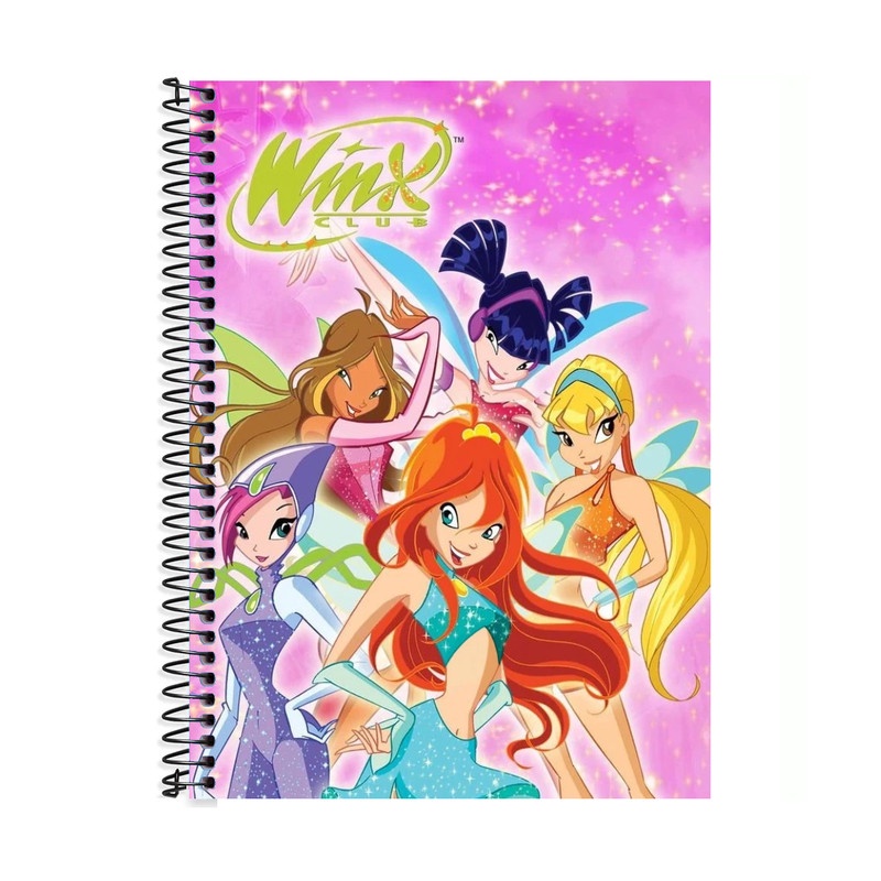 Caderno O Clube das Winx 10 Matérias 160 Folhas Capa Dura