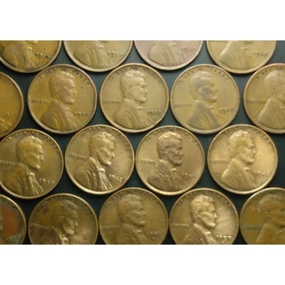 Moedas do EUA, One Cent, de 1909 a 1959, circuladas mas em bom estado de conservação (após 1959 outros anúncios)
