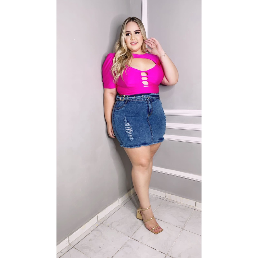 Saia Jeans Cintura Alta Com Cinto Saia Jeans Curta Cintura Alta