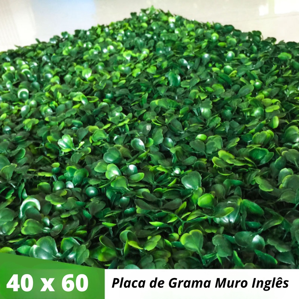 Painel De Grama Artificial Muro Ingles 40X60 Placa Decorativa