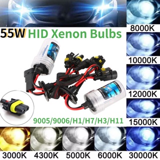 2pçs 55W Farol De Carro HID Xenon Luzes DC 12V H1 H3 H7 H11 9005 9006 Lâmpadas De Conversão Automotivas Partes Adicional Para Automóveis 500k 600k 800k 100k 1200k 30000K