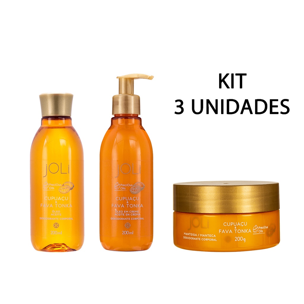 Óleo Hinode Joli + Manteiga Desodorante Corporal + Óleo em Creme Cupuaçu e Fava  Tonka