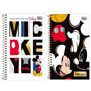 Caderno Colegial Capa Dura Espiral Mickey Mouse Tilibra