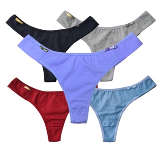 Kit 5 Calcinhas Jade em Algodão Fio Duplo Lateral Dobrada Lacinho