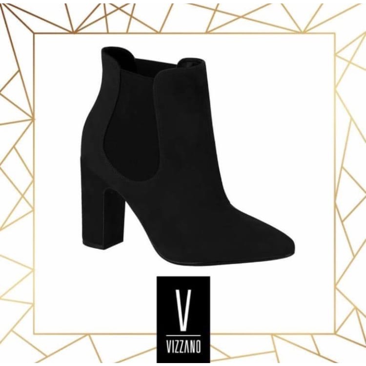 Bota cano baixo hot sale nobuck glam vizzano