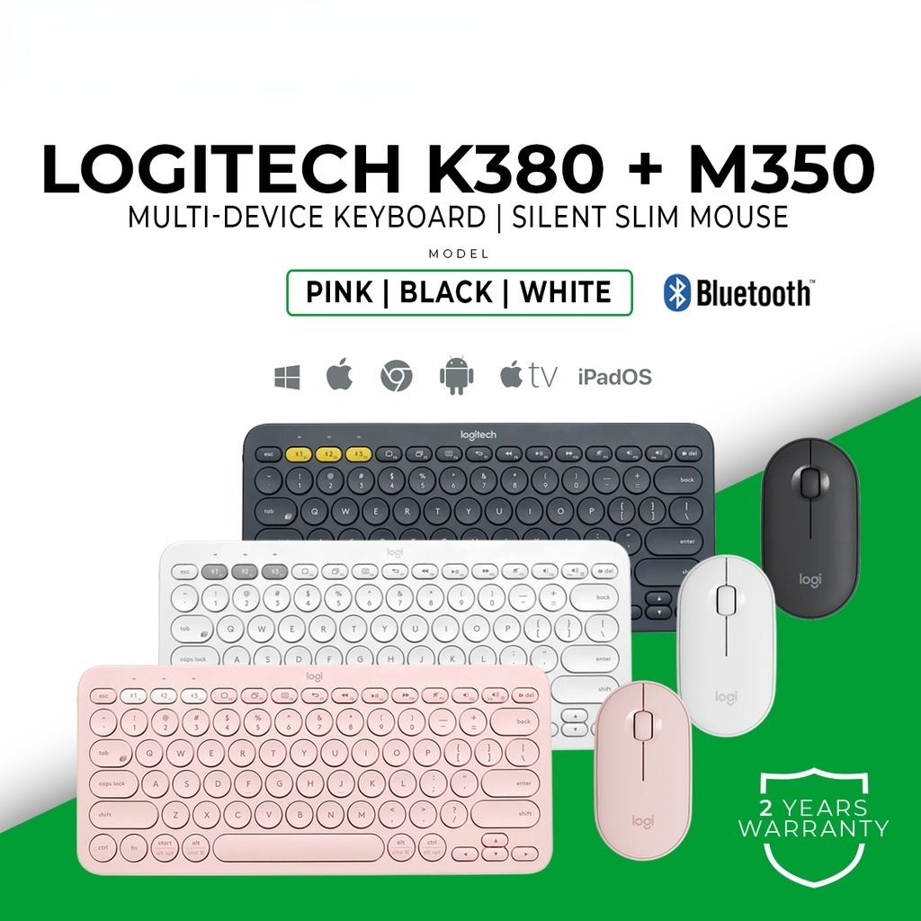 Logitech K380 Teclado Bluetooth Dispositivo Ultrafino Sem Fio Para PC Windows ios Conectados TVs/M350 Pebble Mouse 100 % Original