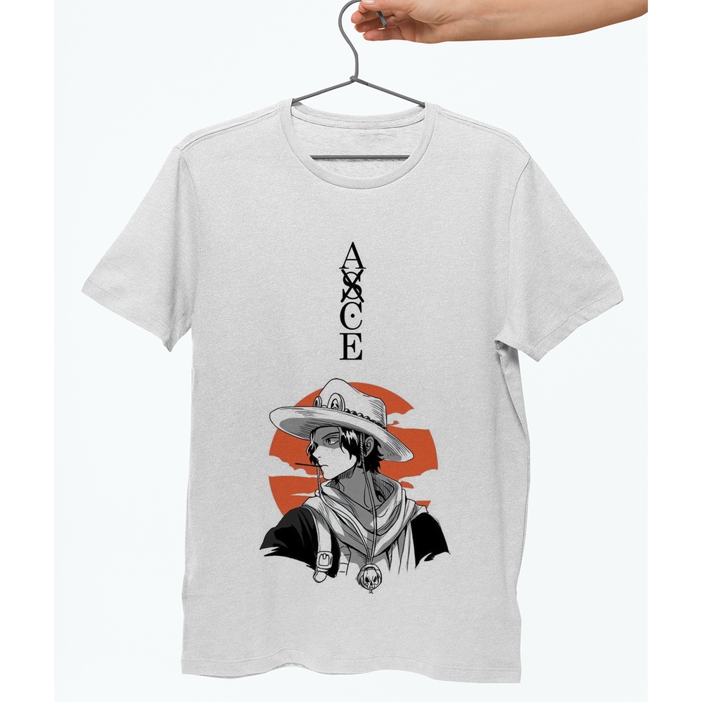 T-SHIRT ONE PIECE © - Branco / Cinzento