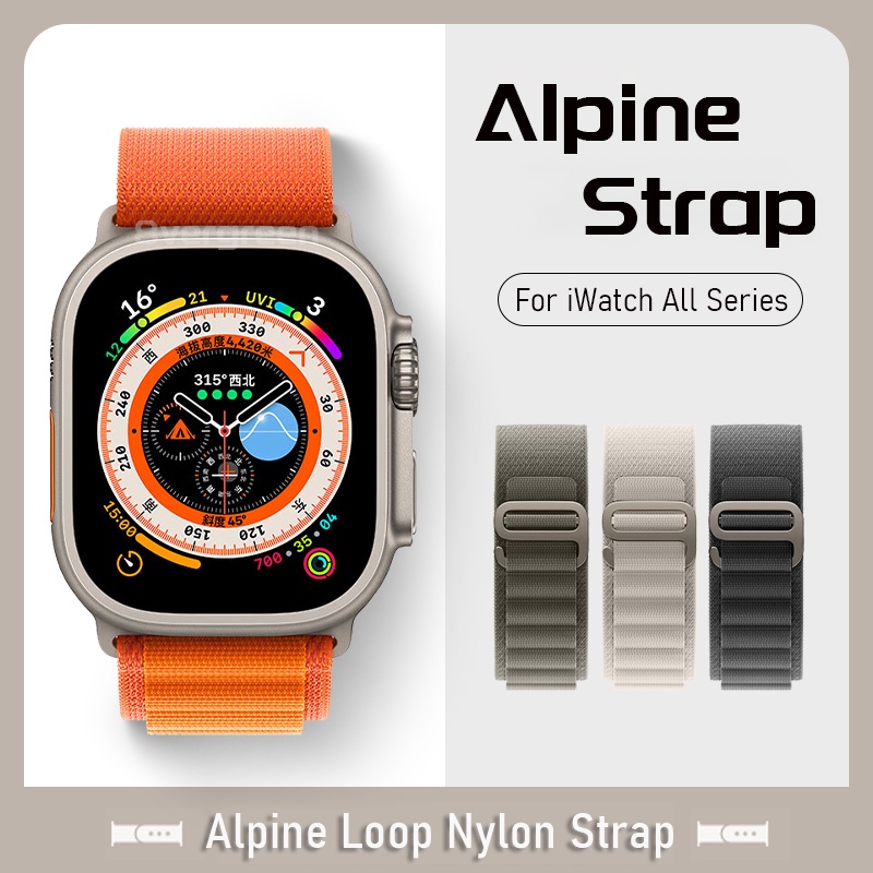 Pulseira Smartwatch De Nylon Alpino Para iWatch 49mm 45mm 41mm 44mm 40mm Ultra Series 8 7 6 5 4 3 SE Acessórios