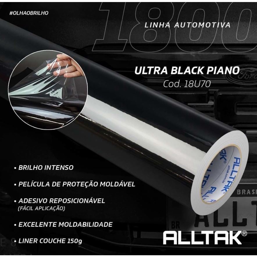 Automotivo Envelopamento Importado Adesivo Black Piano 1mx1,35m