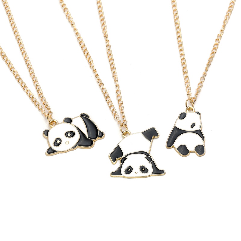 Criativo Desenho Panda Pingente Colar Para Fêmea Fofo Animal Preto Urso ...