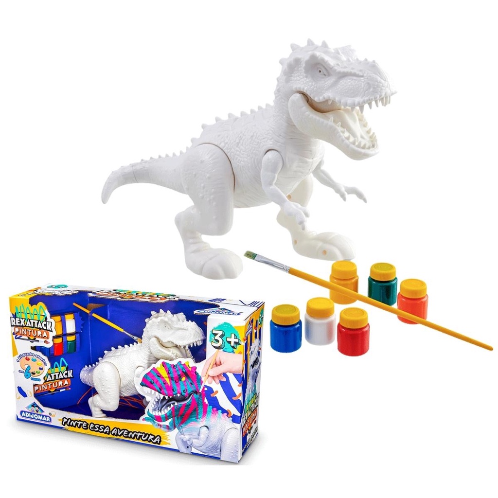 Dinossauro de Brinquedo Rex Attack para Pintura Adijomar