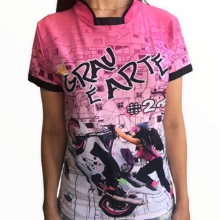 Camisa Babylook Feminina De Quebrada Moto Garotas Do Grau Com