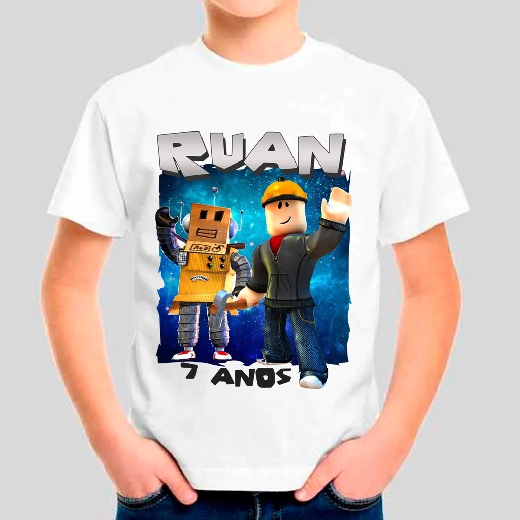 Camisa Infantil Personalizada Roblox, t-shirt roblox camisa de time brasil  