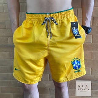 Short Bermuda Tactel Masculina Brasil Com Bolsos Mauricinho Moda Praia Copa  em Promoção na Americanas