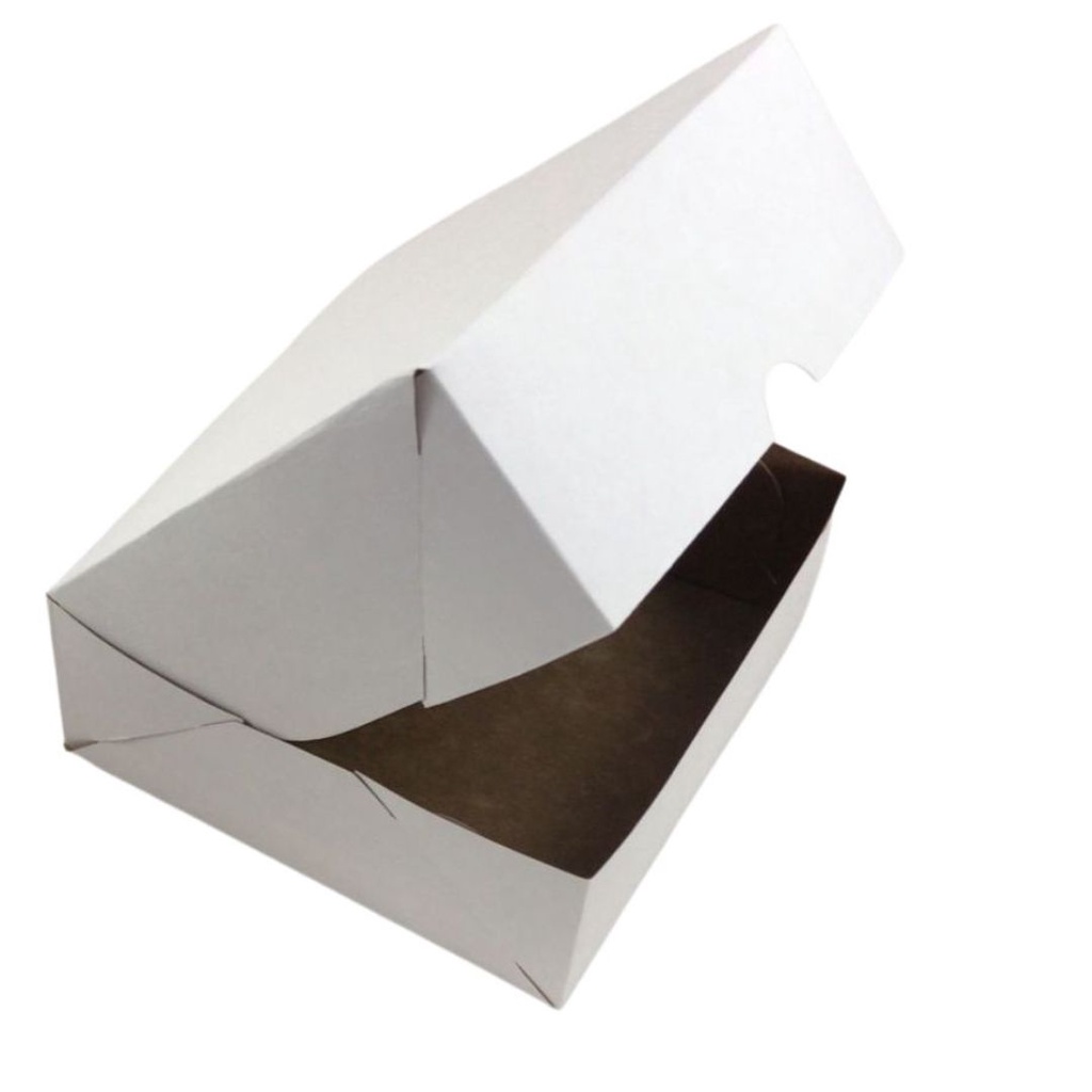 100 Caixas Brancas12x10x4 Tampa Basculante Multiuso Para Confeitaria e Delivery