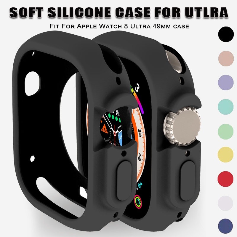 Apenas Se Aplica À Série 8 Ultra 49mm Smartwatch TPU Protector Bumper Accessories Soft Colorful Silicone Matte Case (Sem Tela)
