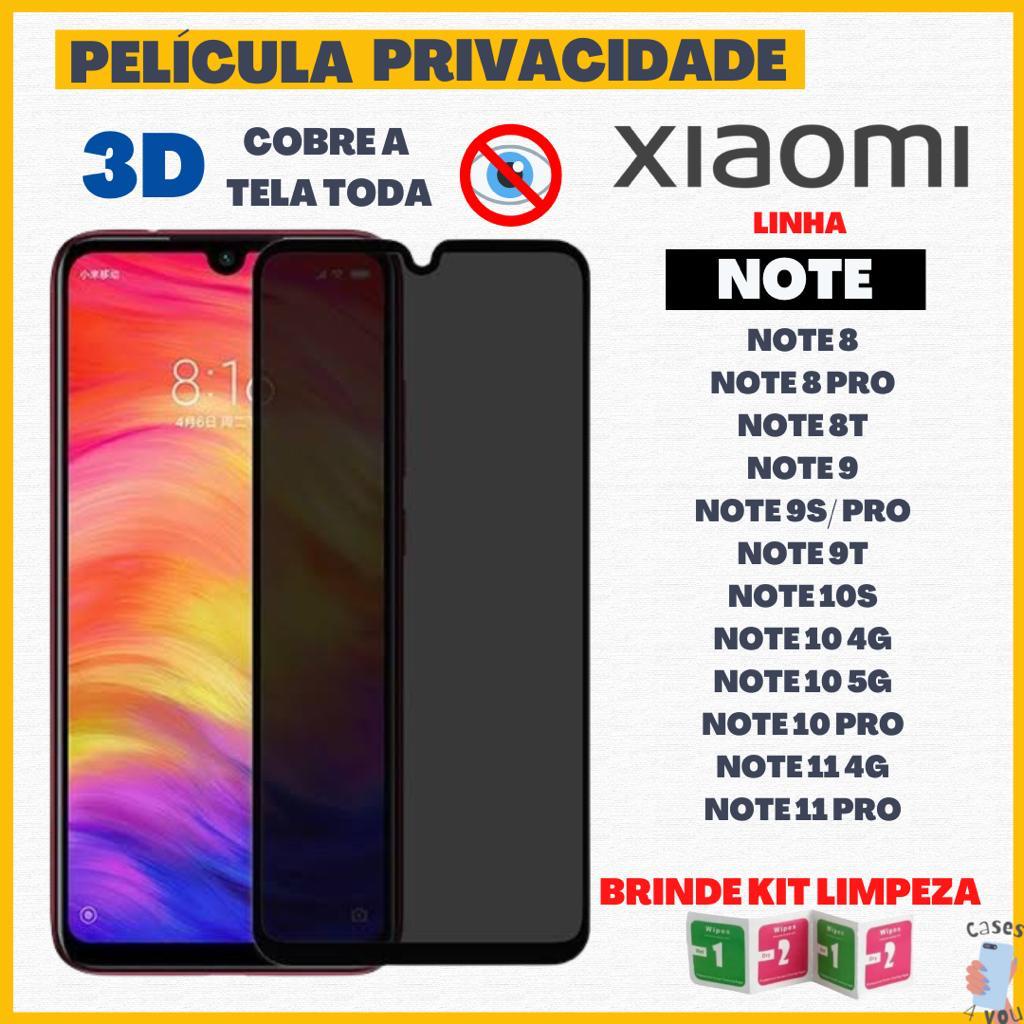 Película 3D Privativa Xiaomi Note Privacidade Anti Espião Espionagem Vidro NOTE 8 8 PRO 8T 9 9S PRO 9T 10S 10 4G 10 5G 10 PRO 11 4G 11 5G 11 PRO PLUS 12 4G NOTE 12 5G PRO PLUS NOTE 12S NOTE 13 4G 5G NOTE 13 PRO 4G 5G NOTE 13 PRO PLUS