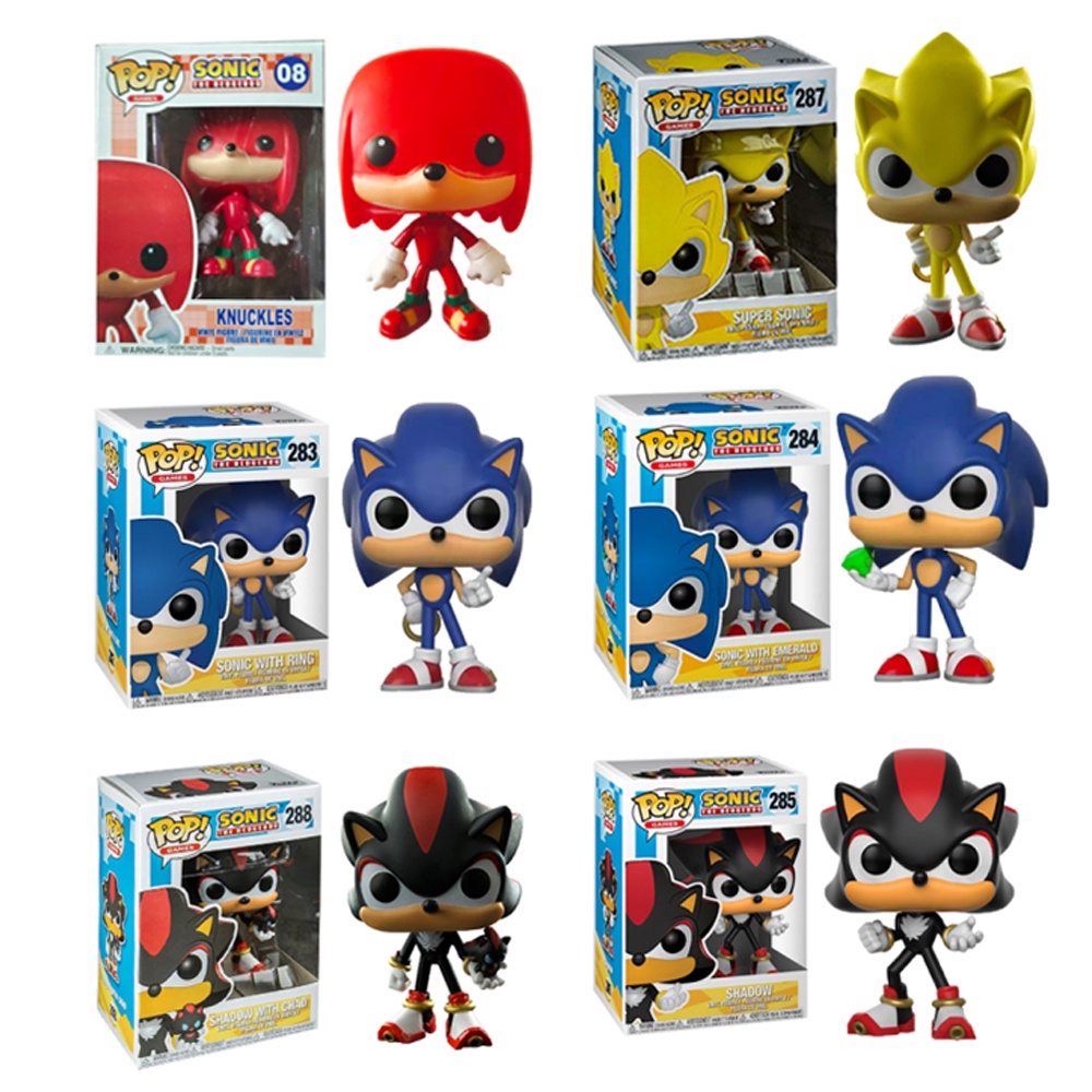 Bonecos Funko Pop! Sonic the Hedgehog com Sonic, Knuckles e Tails
