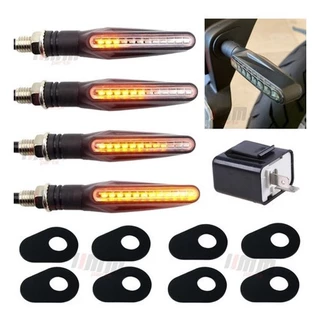 Kit 4 Setas Esportivas Palito Sequencial NOVA FZ15 + Adaptadores em aço Piscas + Rele